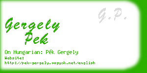 gergely pek business card